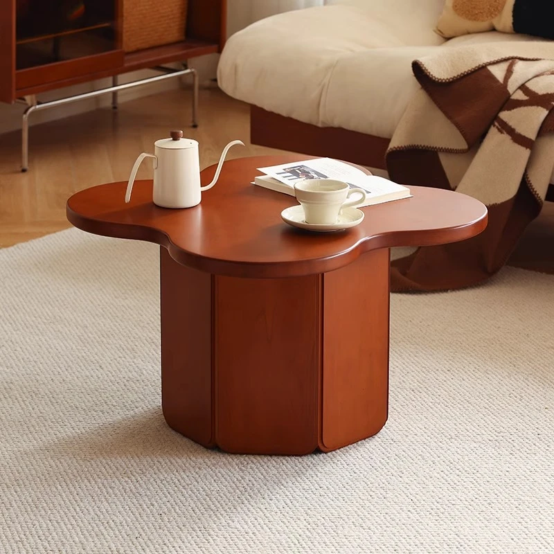 小万家具全实木四叶草茶几客厅沙发边几北欧小户型阳台迷你桌子