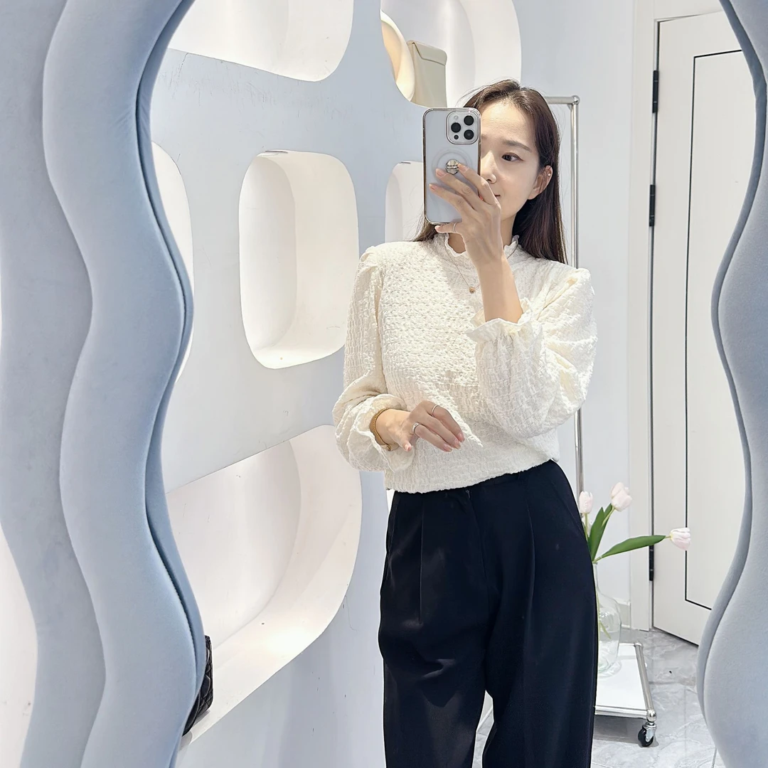 TAOZI 新款泡泡袖弹力小衫