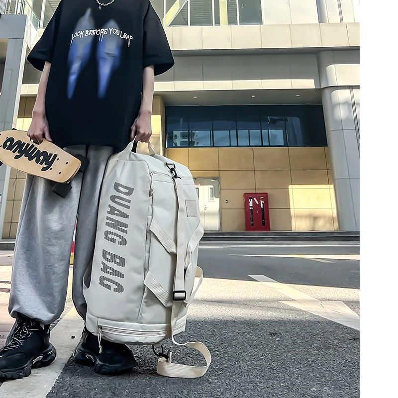 时尚潮流旅行包手提包男运动训练健身包短途双肩旅游大容量行李袋