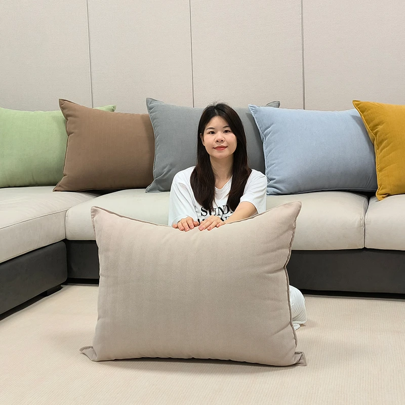 长条雪尼尔抱枕套大尺寸靠垫靠枕不含芯奶油风客厅沙发靠背高级感