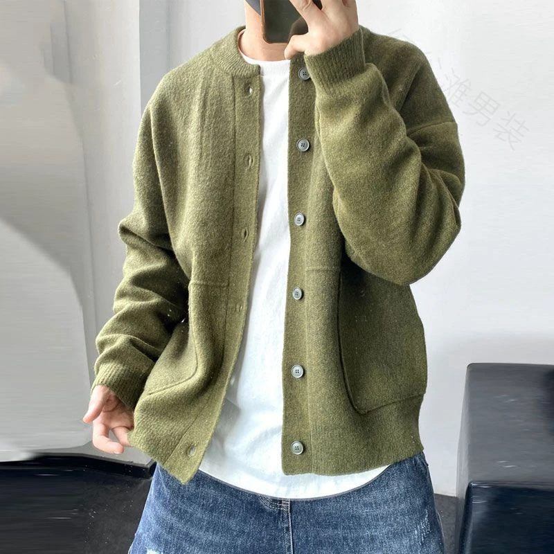 【小扬哥专属】秋冬季新款男士针织衫时尚韩系轻奢百搭纯色宽松加