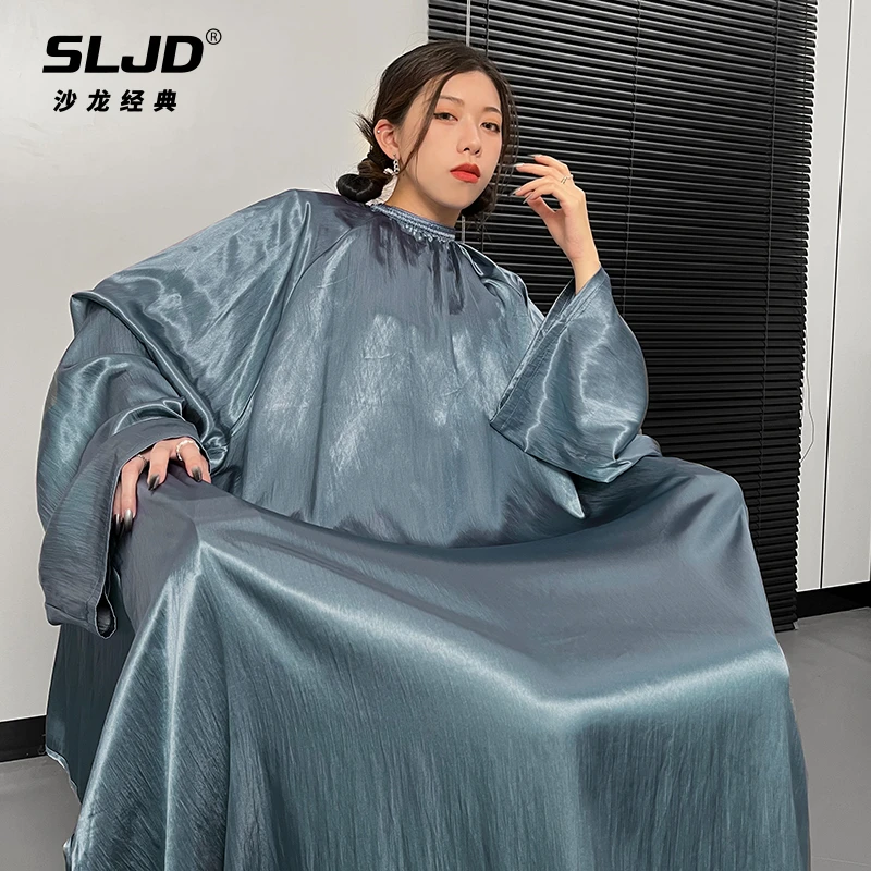 高档理发围布不沾发带袖剪头发围布发廊专用染发理发美发店网红潮