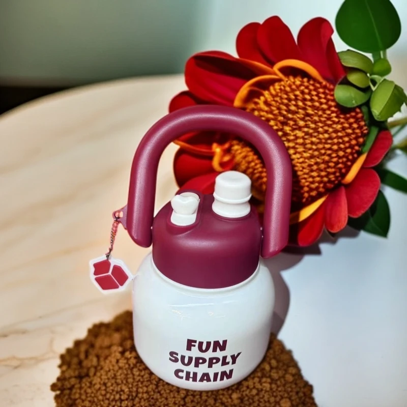 高颜值不锈钢大容量拎拎壶保温杯手提加厚真空户外便携大肚杯