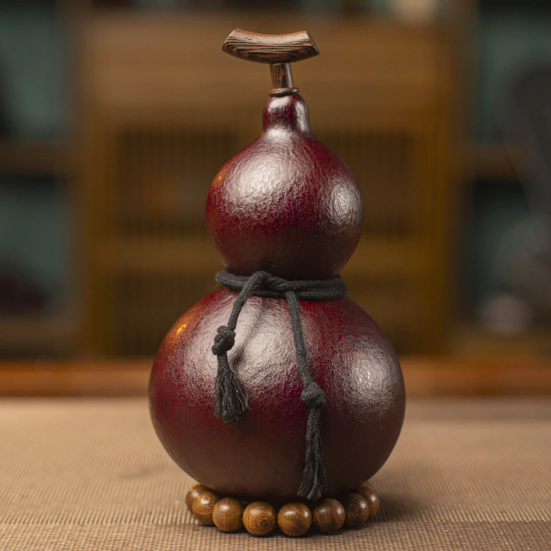 【~轩辕02~】精品大漆酒葫芦仿古珍藏文玩福禄摆件纯天然手工