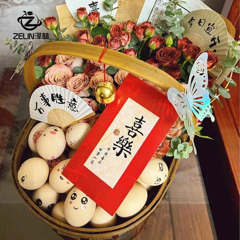 泽林花篮花盒 鸡蛋 喜字 水果 考试贴纸 diy表情包贴纸简笔画贴纸