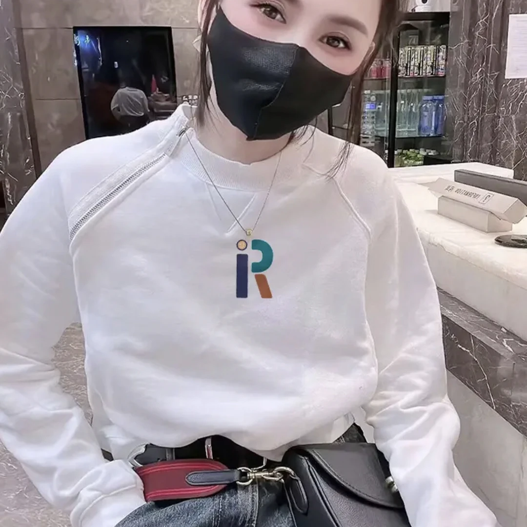 圆领新款秋冬季白色内搭宽松大码韩版t恤女纯棉打底衫长袖上衣潮