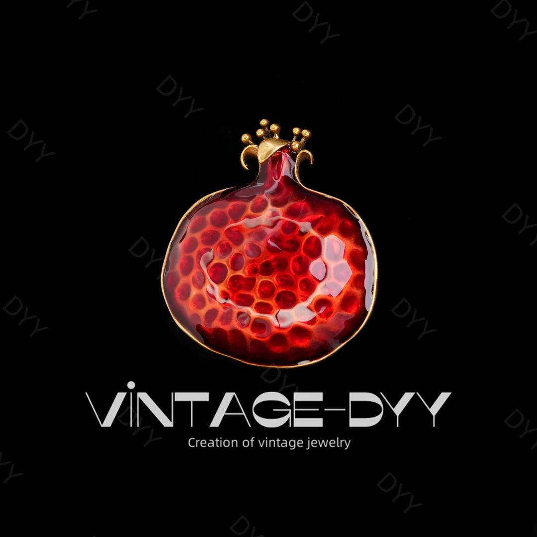 合金亚克力胸针 vintage精致时尚红色小石榴气质胸针
