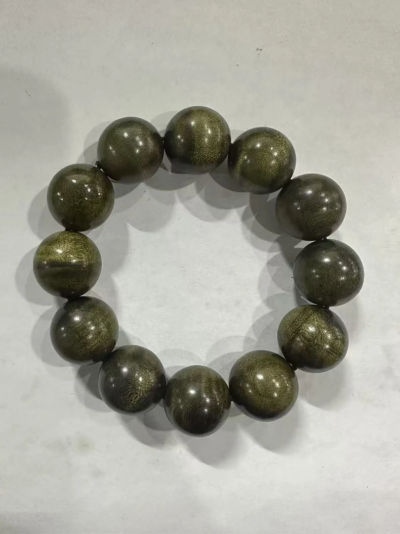 171号 金丝楠乌金水波纹2.0cm圆珠手串（样式多样性）