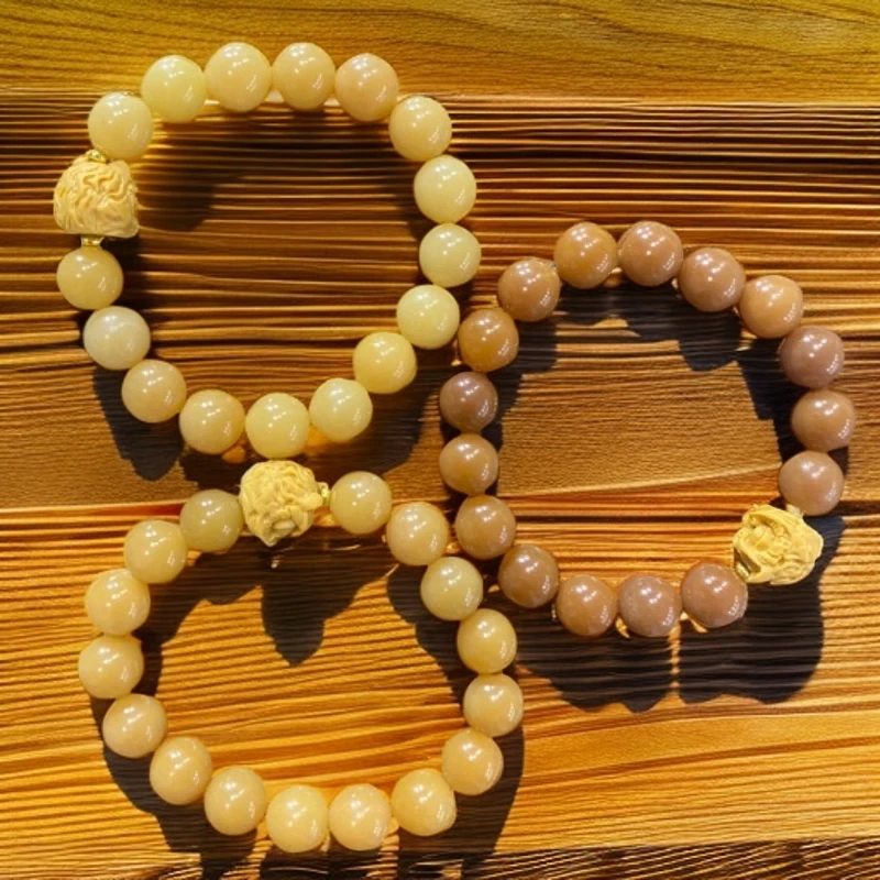 P30 菩提1.2cm圆珠带醒狮(颜色多样性发其一)