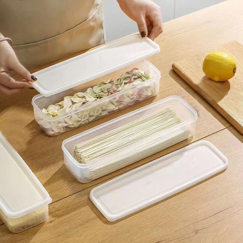 长方形面条收纳盒带盖盒子冰箱杂粮挂面密封保鲜盒