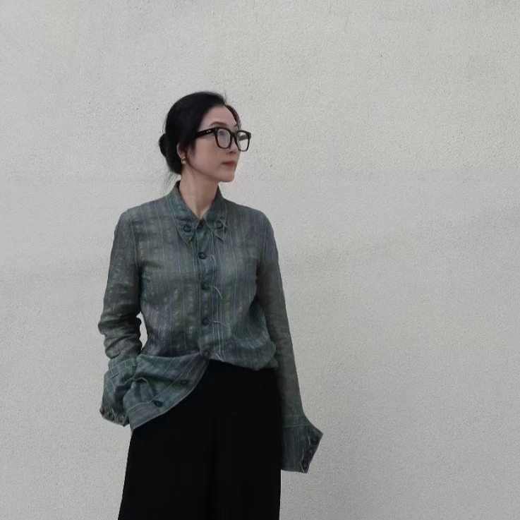 【梅姐精选】他山之石 - 设计感水墨绿衬衣