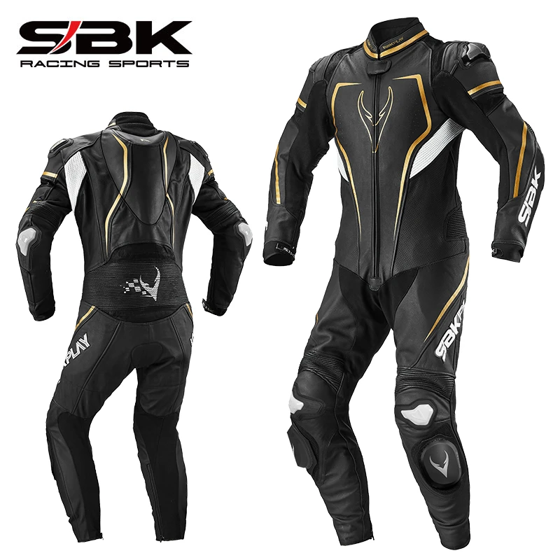 SBK连体皮衣赛车服摩托车骑行服竞技赛道机车服男防摔重机四季女