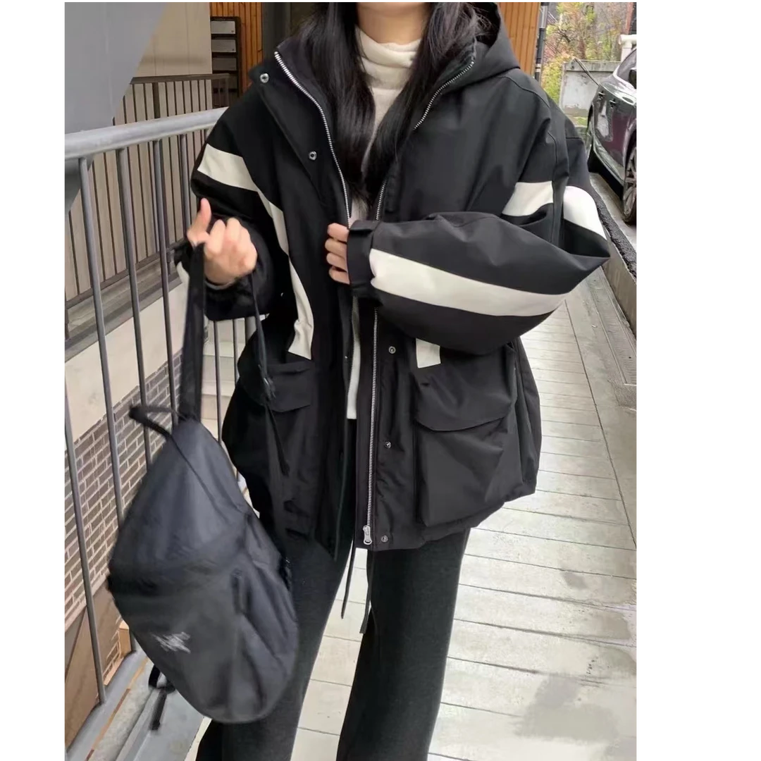 秋冬季新品连帽百搭设计感鹅绒冲锋衣    ER003