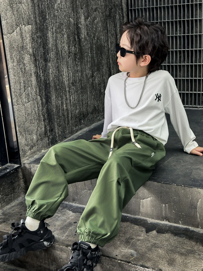 男童秋装裤子春秋款2024新款儿童工装裤中大童秋季长裤男孩休闲裤