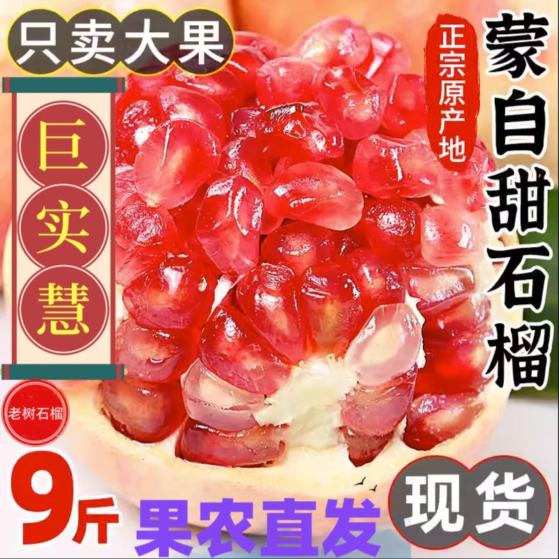 礼盒装 正宗蒙自甜石榴老树石绿籽石榴榴皮薄甜当季新鲜水果包邮