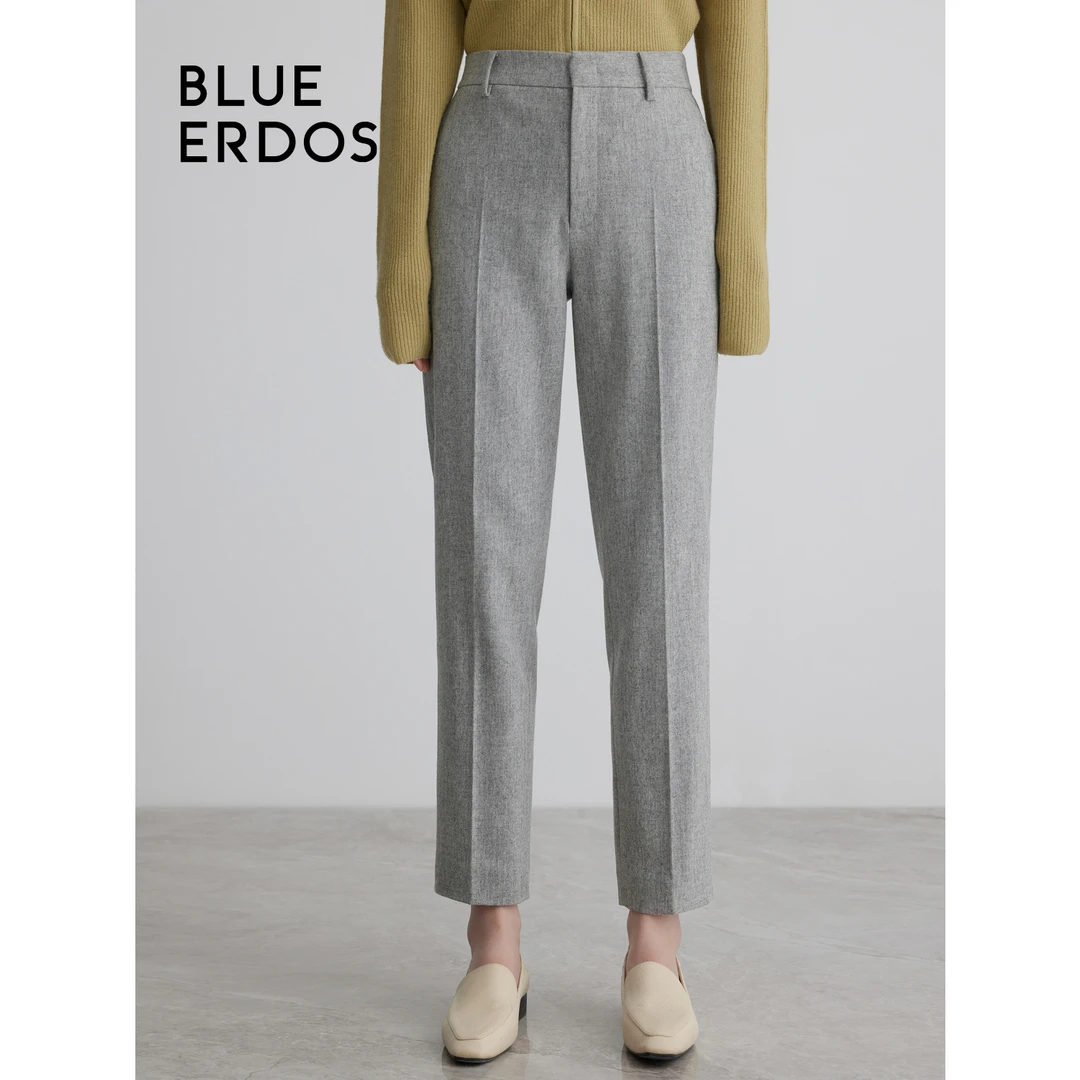 春季通勤休闲时尚西装裤修身百搭小脚女裤显瘦直筒高腰宽松