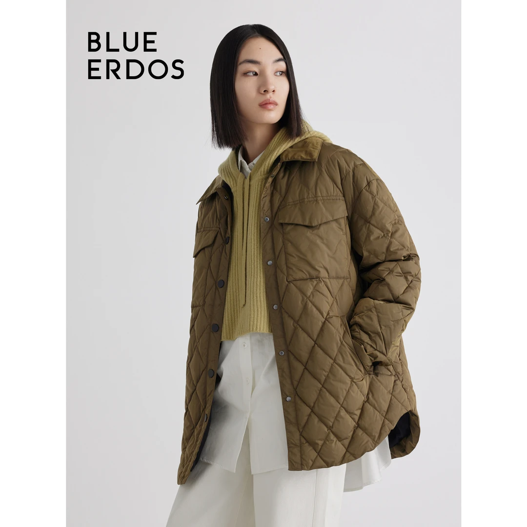 BLUE ERDOS美拉德风时尚保暖衬衫式羽绒服女B236JF012