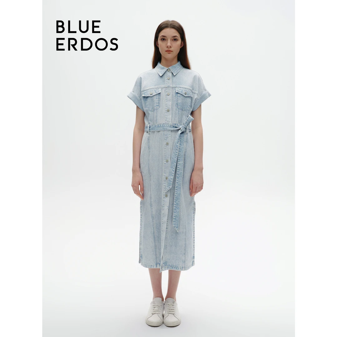 【ANOTHER DENIM】BLUE ERDOS春秋仿牛仔连衣裙B245I4034