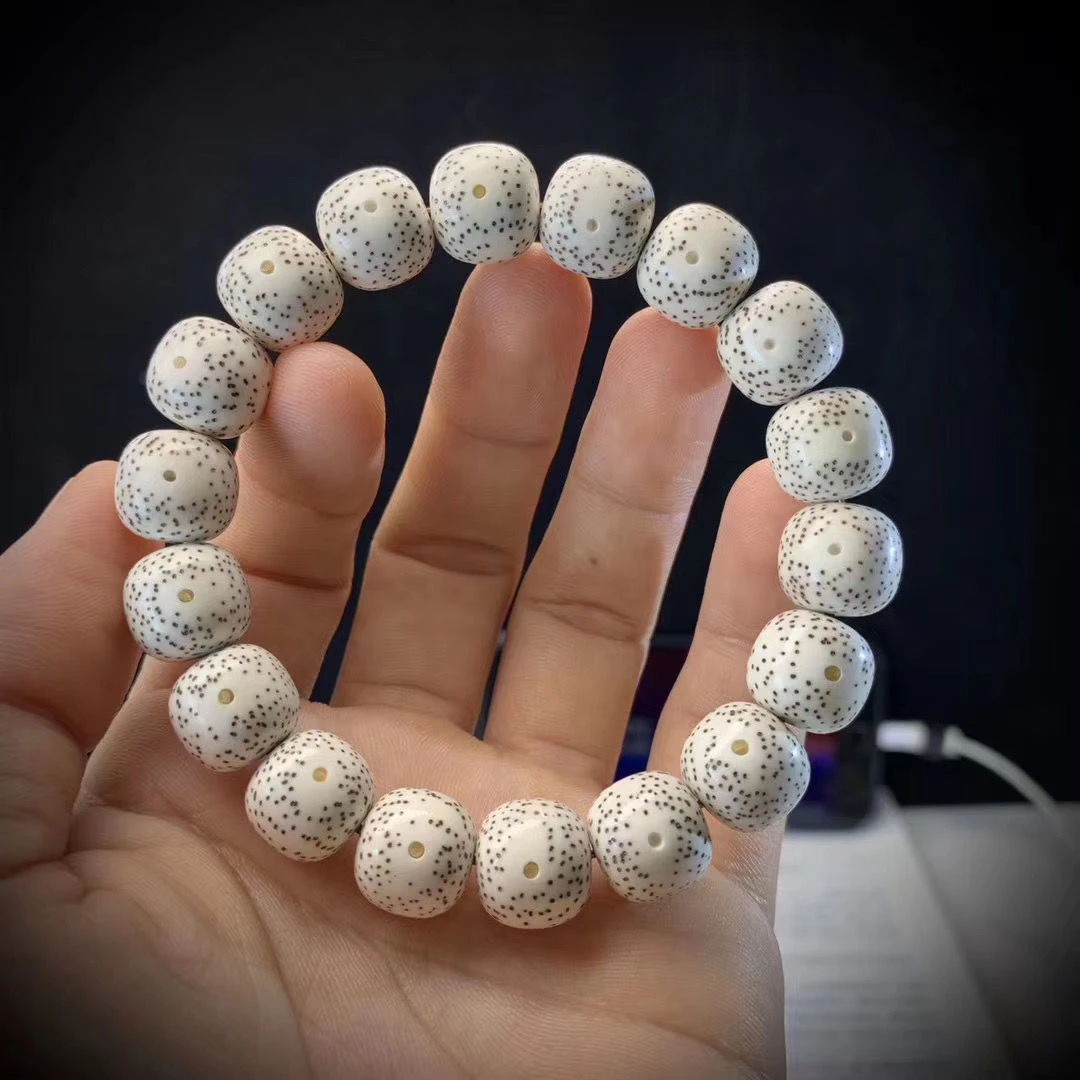 精品海南原生态手工顺白星月菩提1..1老型珠手串男款盘玩男女手串