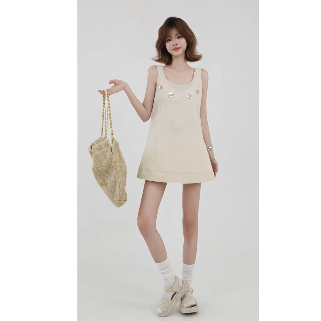 【兔兔】新款减龄百搭吊带背心女气质显瘦无袖上衣3069