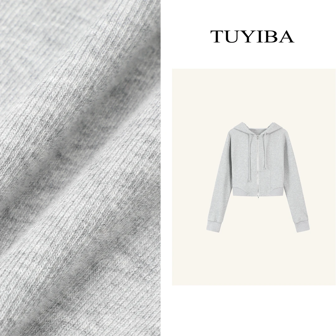 【兔兔】新款长袖拉链开衫外套女高腰运动休闲裤两件套2097