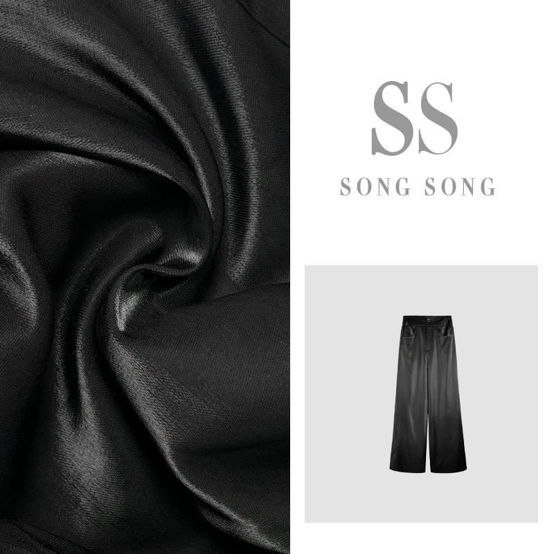 SONG-原创新款【模特范】重工气质百搭显瘦宽松设计师黑色直筒长裤