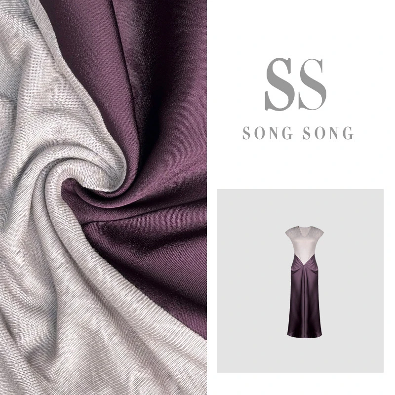 SONG-原创新款【紫色韵调】夏季薄款拼色高级设计感百搭气质连衣裙