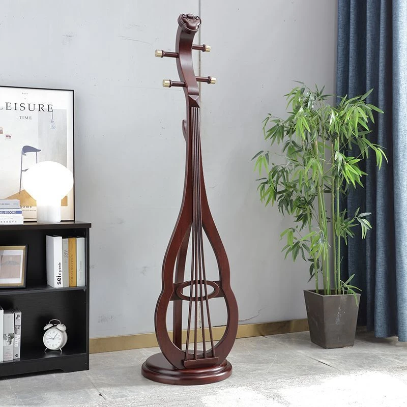 纯实木落地式衣帽架新中式客厅创意办公室立式木质包架衣服架置物