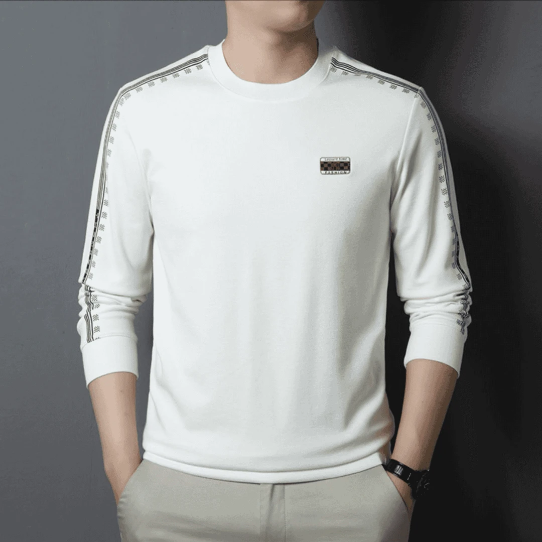 2025男士春季新款型男长袖圆领潮流时尚长袖休闲高档纯色卫衣