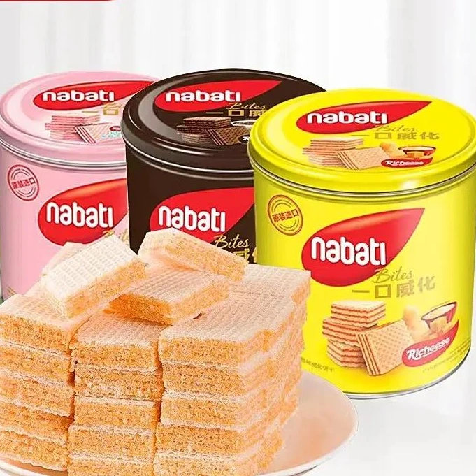 印尼进口威化饼干纳宝帝奶酪味300g罐装休闲送礼罐装奶酪饼干零食
