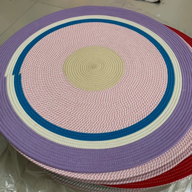 （颜色随机）粉丝专享新品90公分多色拼接地垫棉绳地垫家用加厚