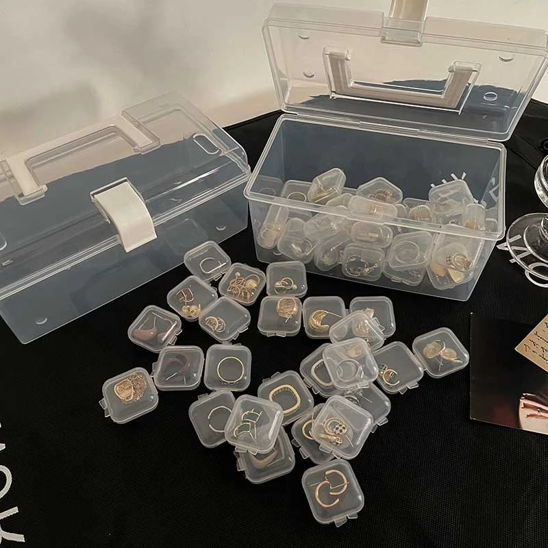 首饰盒/箱 个性透明无印风饰品收纳盒首饰盒旅行便携小盒子耳