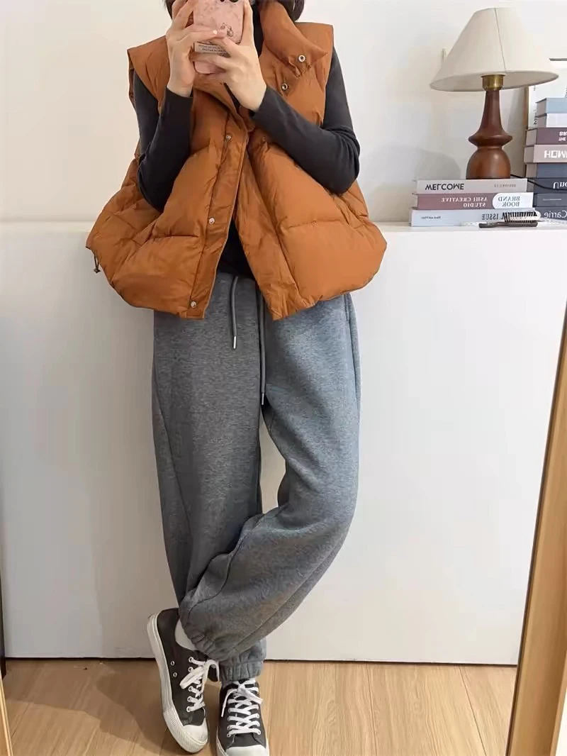 【新国标马甲】90羽羽宽松南瓜色外穿保暖百搭舒适马甲时尚休闲纯色