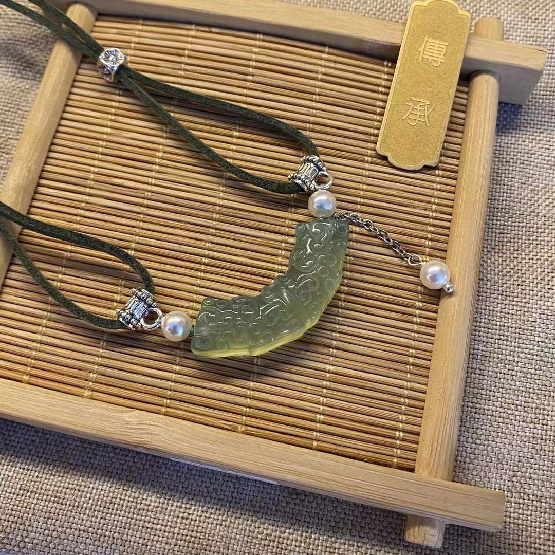 【一级绿冰上岸】180湖水绿天然玉衡项链 手工编织气质时尚百搭项链