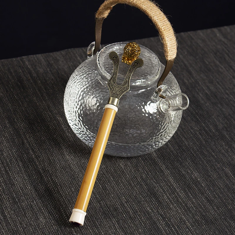 淘瓷八壶叉壶夹壶盖叉铜壶夹壶盖起手工复古纯手工家用纯铜锤纹