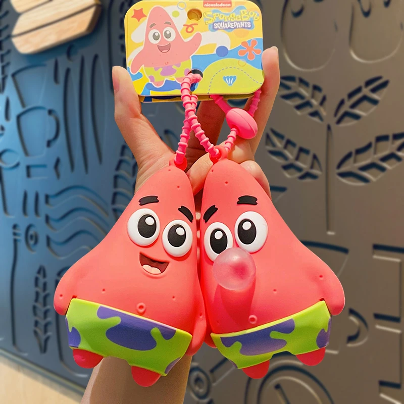 创意派大星吐泡泡解压玩具卡通可爱情侣钥匙扣包包挂件送闺蜜礼物