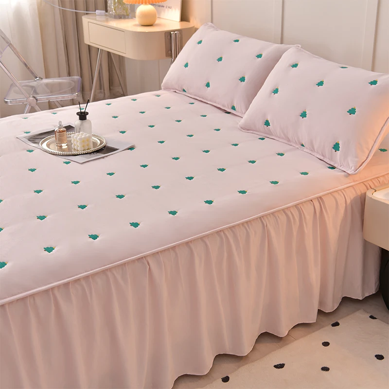 公主风床裙单件四季通用床套罩非全棉纯棉2024新款床单带裙边遮丑