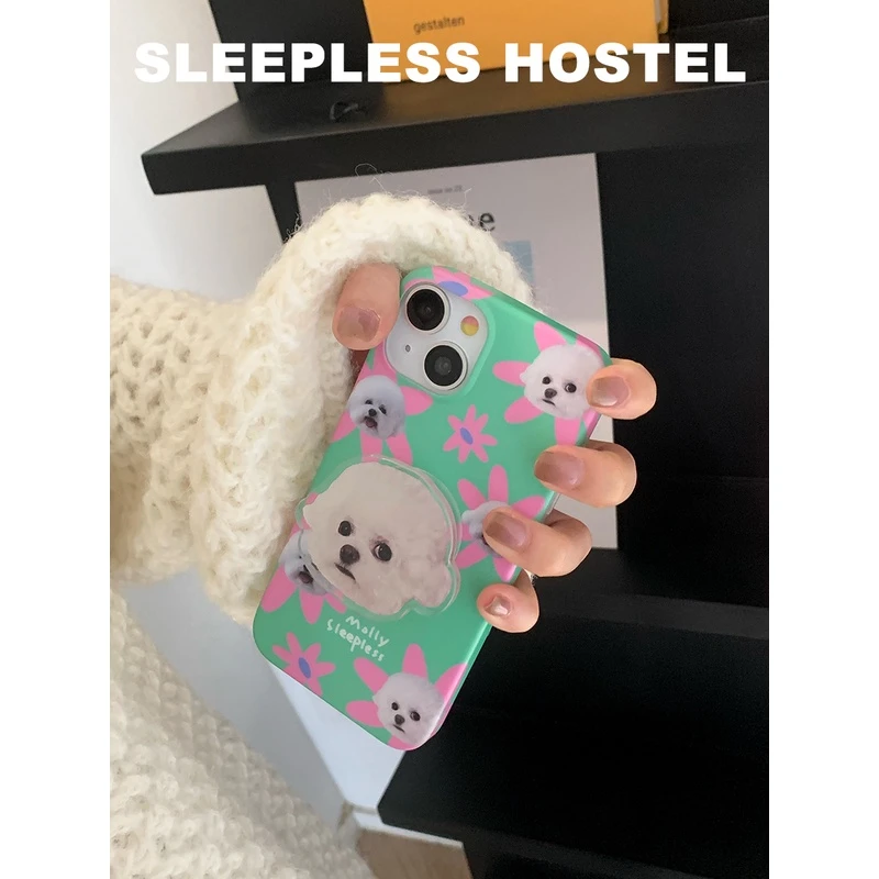 失眠招待所 ins风molly小狗可爱表情包12苹果14手机壳iphone13pro