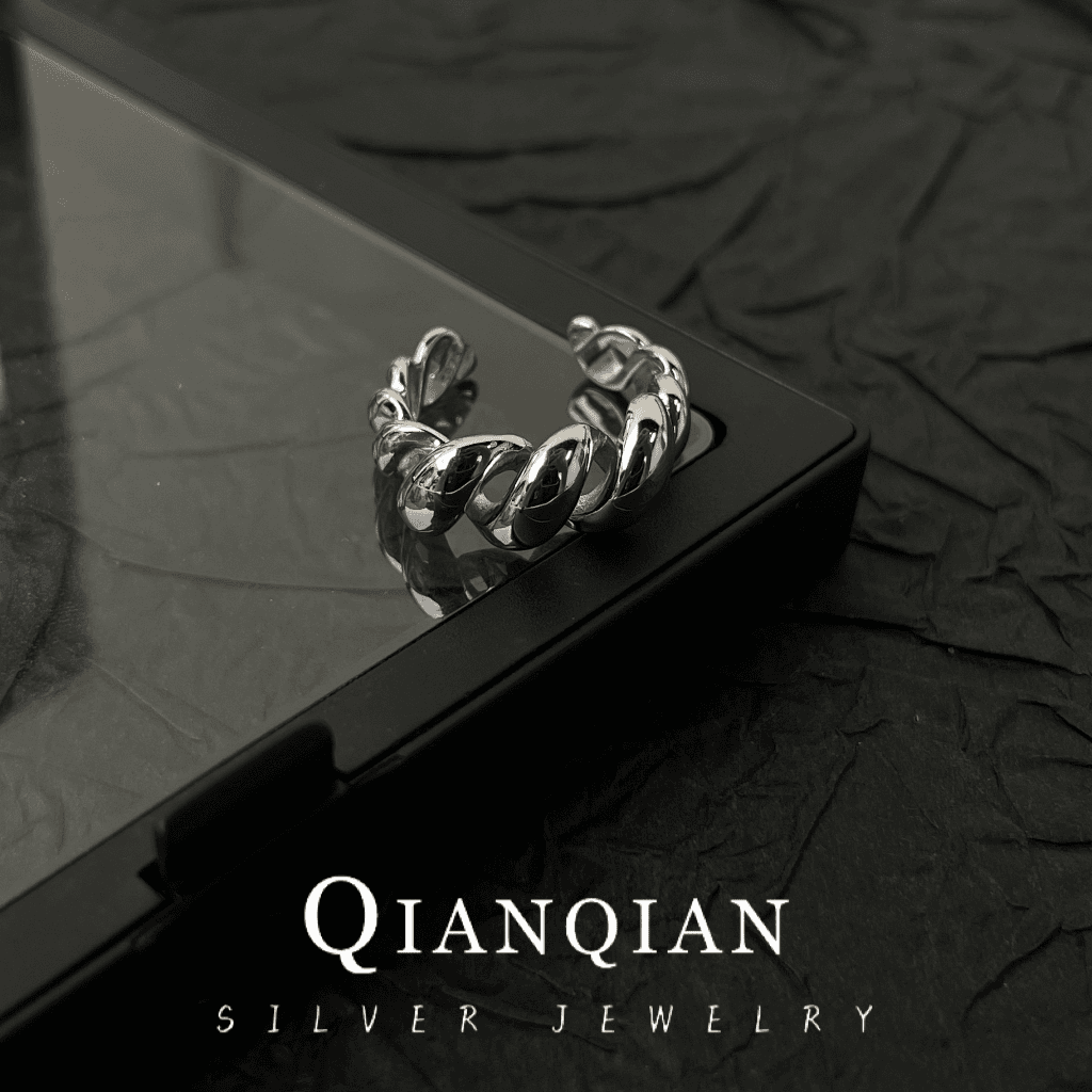 925银戒指 纯银戒指【牛角包】高级感戒指女款百搭时尚首饰戒指活口