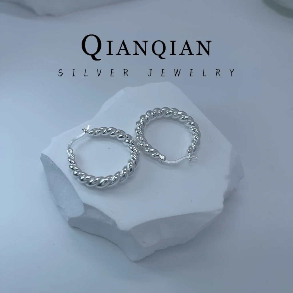 925银耳饰 纯银耳环【海的印记耳环】气质百搭耳环S925纯银耳饰女款