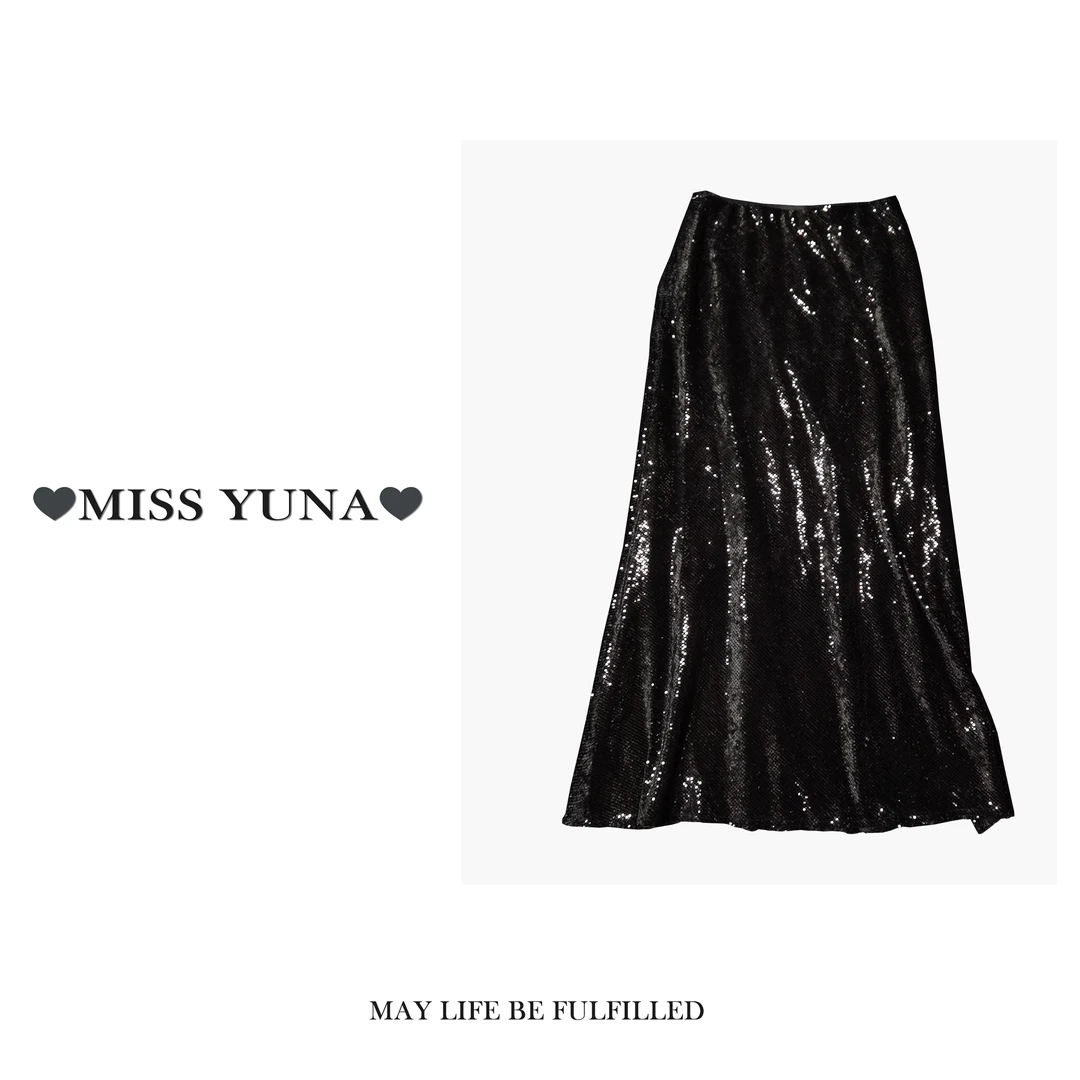 MISSYUNA【美人鱼】设计师款丝绒亮片开叉鱼尾裙