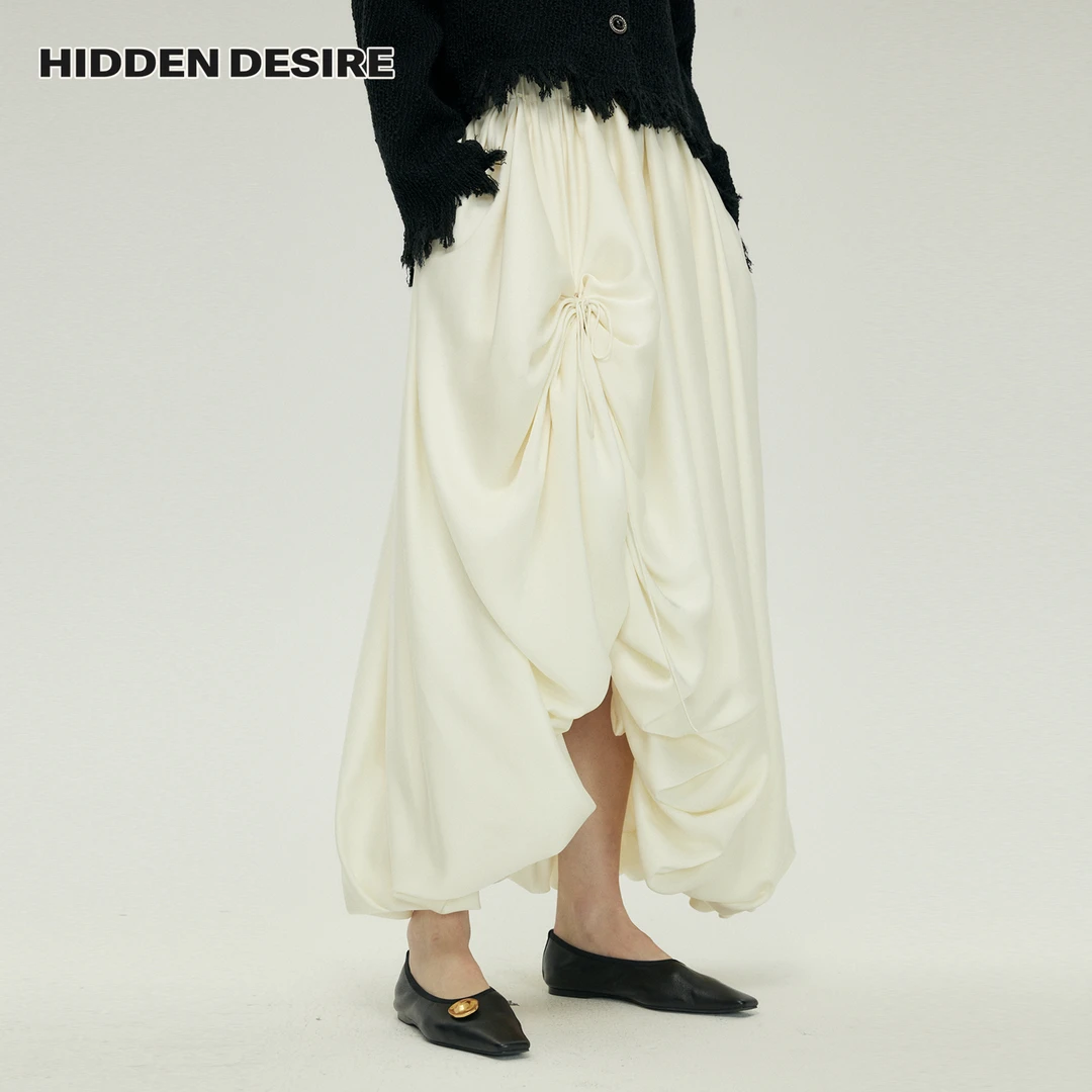HIDDENDESIRE高级感设计师款长款半身裙蓬蓬裙花苞裙6233KL0067-8