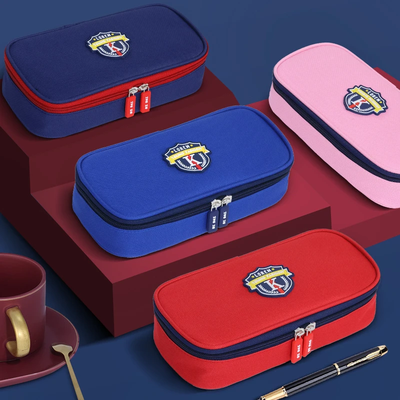 英伦风笔袋男小学生文具盒流行酷潮铅笔盒大容量高颜值铅笔盒收纳