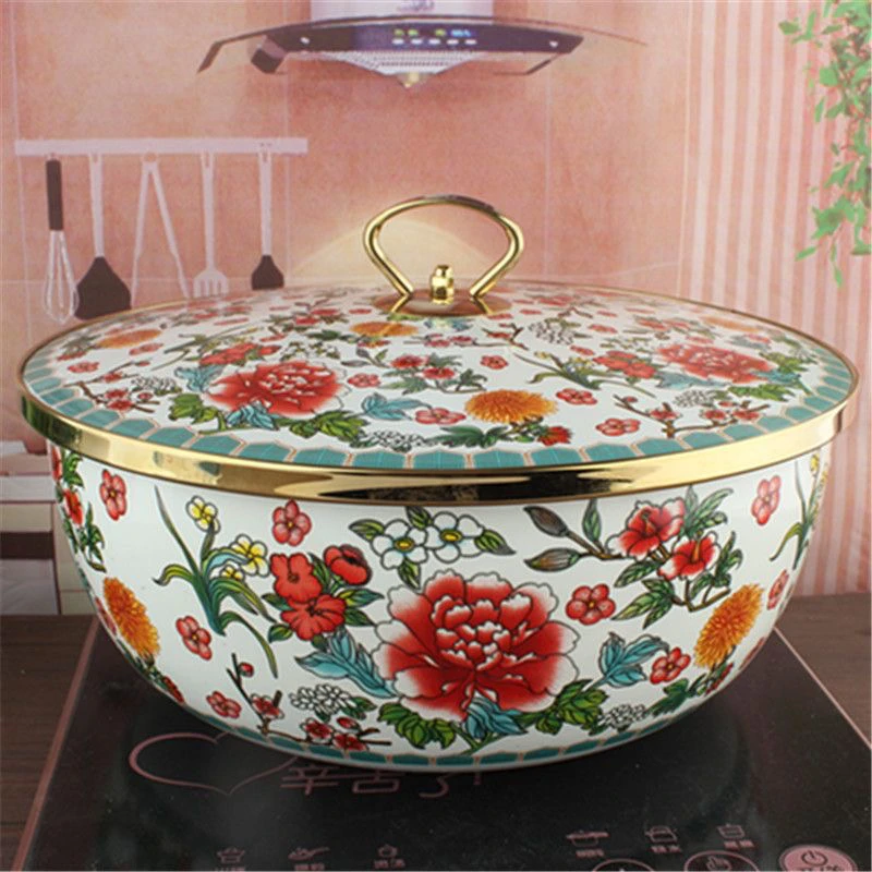 30公分珐琅外贸富贵牡丹海马盆