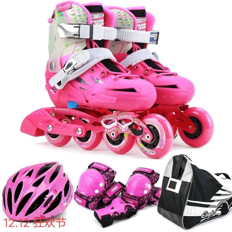 正品飞鹰S6S+儿童可调轮滑鞋男孩女孩专业花式溜冰鞋平花鞋旱冰鞋