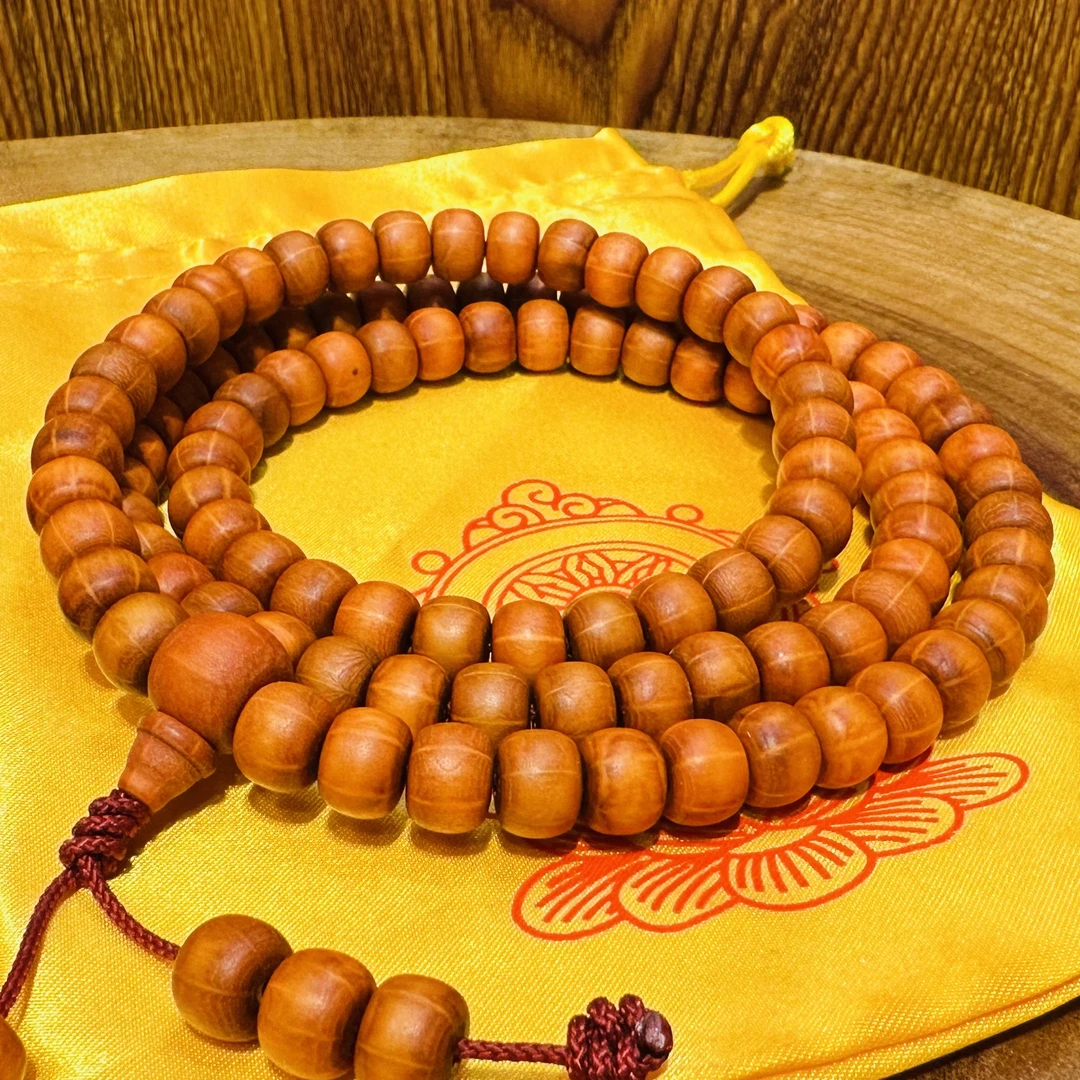 非金属木质手链 六道木108藏式9/8老型珠老师同款酥油染色辩经款