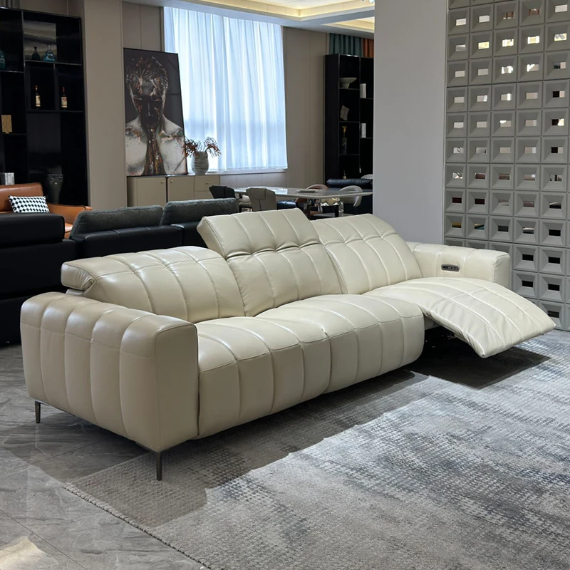 SIBIN/思彬钢琴键电动功能真皮沙发头层牛皮可调节头等舱客厅沙发