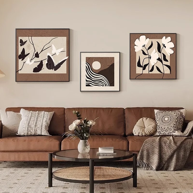 法式复古客厅装饰画小众艺术美拉德中古风餐厅组合画挂画卧室壁画