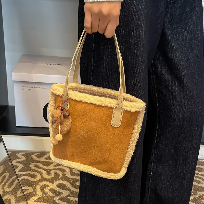 爆款包包女秋冬百搭2024新款毛绒单肩手提包今年流行爆款水桶包
