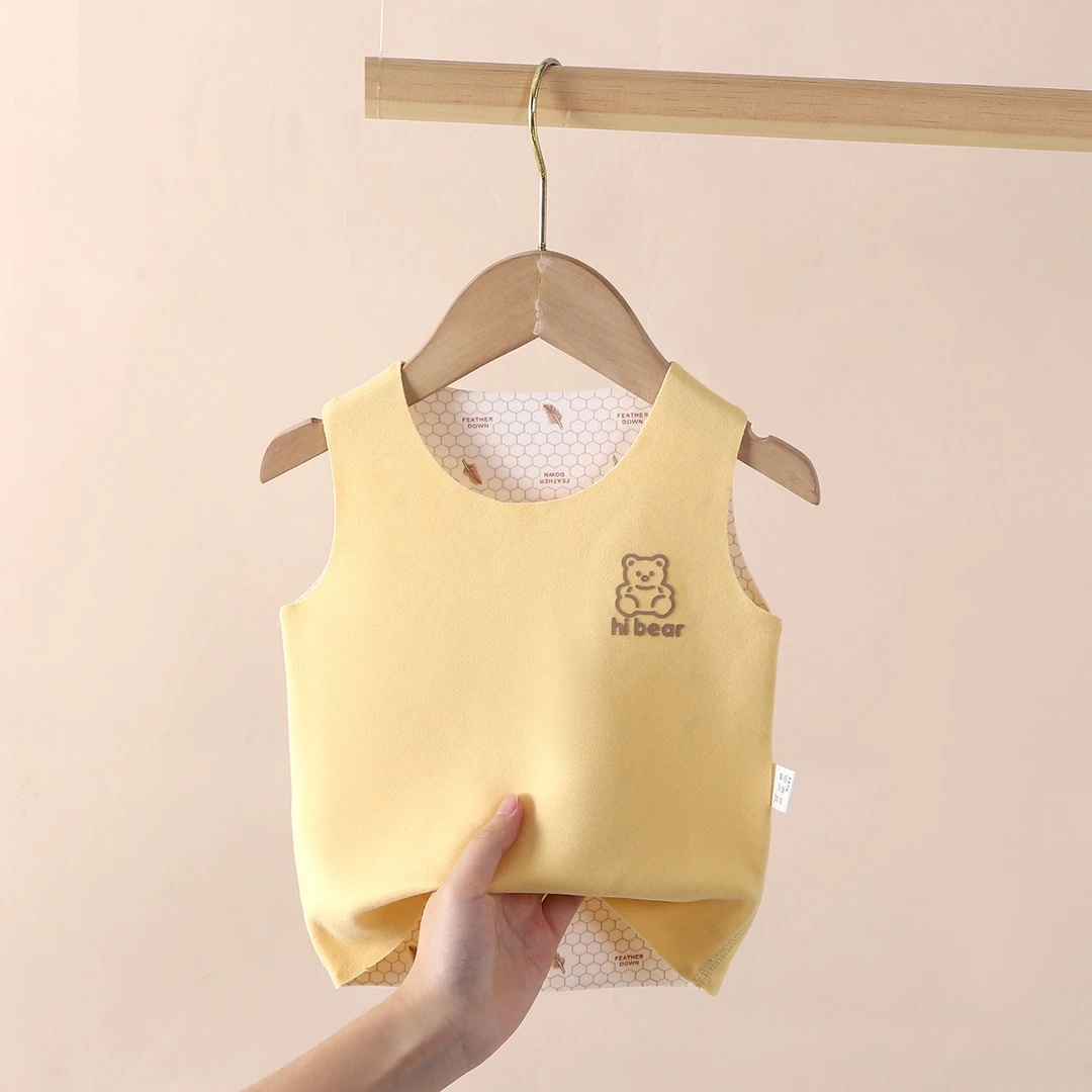 婴儿秋冬德绒保暖内穿背心新生儿打底肚围男宝女宝儿童无骨护肚衣